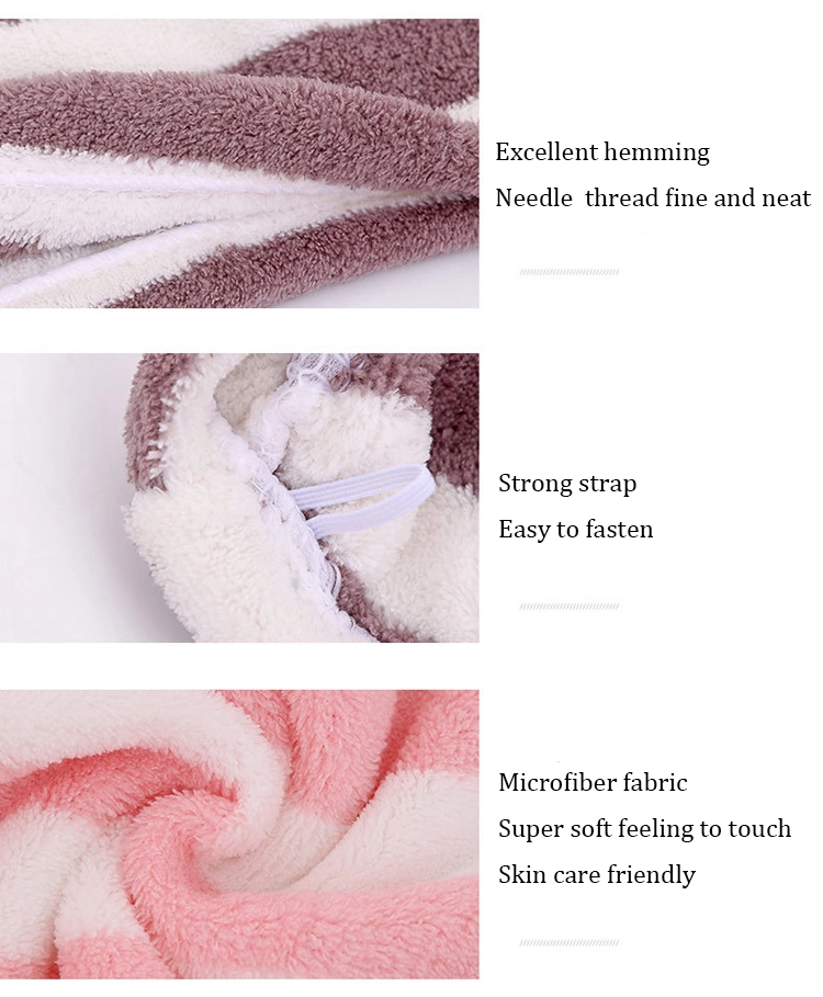 Custom SPA Super Absorbent Quick Dry Wholesale Ultra Plush Microfiber Hair Drying Wrap Salon Towel Hair Turban for Women