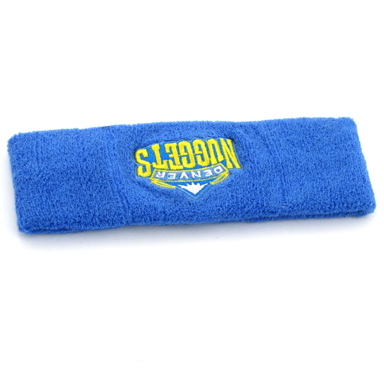 Custom Sports Basketball Football Terry Cloth Embroidery Women Men Cotton Elastic Headbands