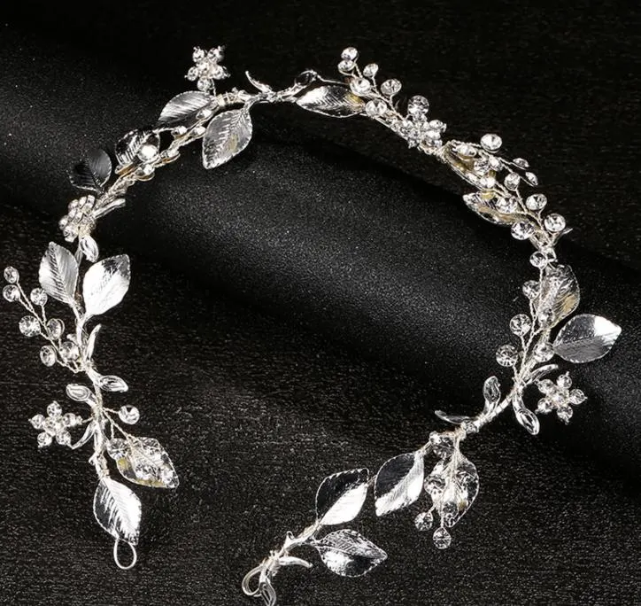 Silver Crystal Flower Headband for Brides. Bridal Wedding Crystal Hair Comb Hair Vines Head Band Headpiece