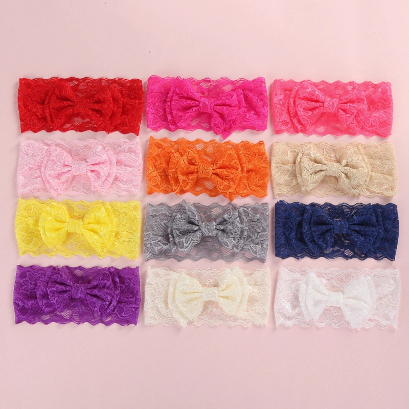 Wholesale Double Lace Bow Baby Headband Simple Fashion Headband for Baby