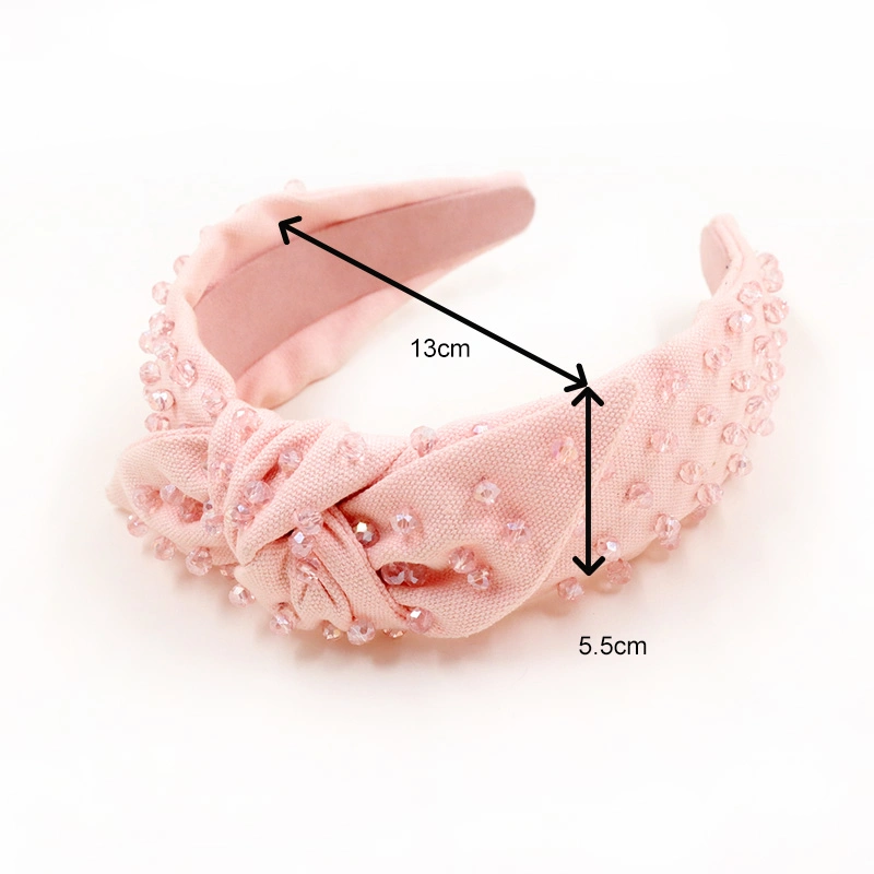 Fashion Luxury Fabric Headband Girl Hair Accessories Wide Side Pearl Hair Bands Pearl Knot Headband for Women