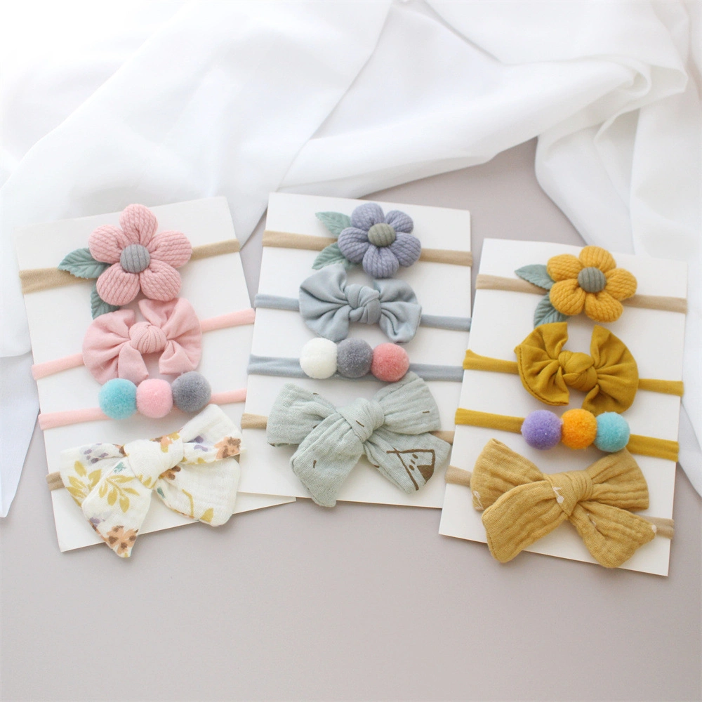 4 Baby Flower Ball Ball Bow Headband Set Headbands for Baby