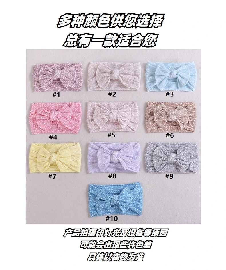 Baby Digital Printing Bowl Bows Infant Hair Band Wholesale Bandana Hair Decoration Children&prime;s Cute Knitted Headband