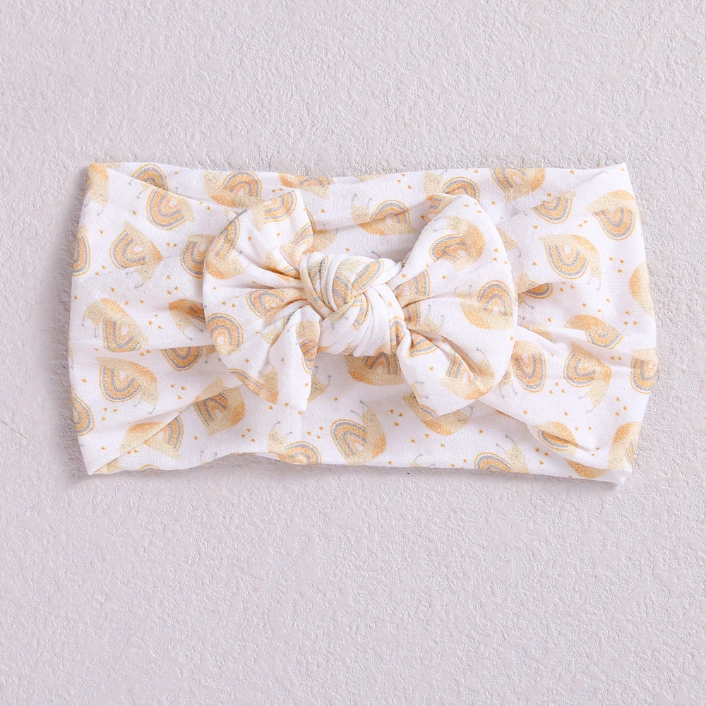 New Baby Soft Nylon Bow Headband with Digital Print Headband for Baby