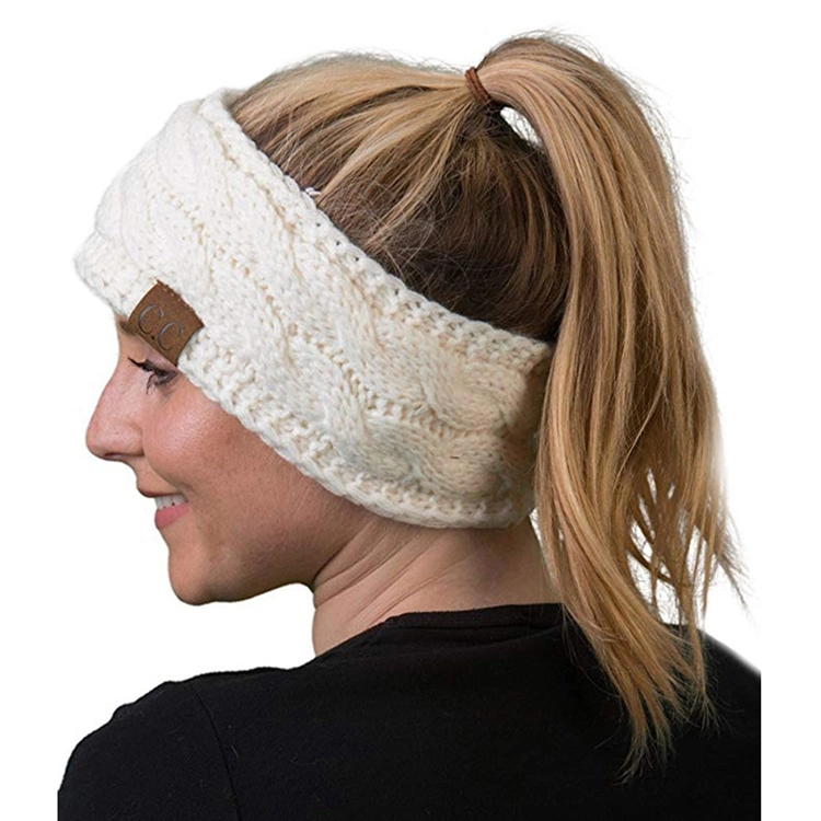 Knitted Knot Cross Cc Winter Chunky Headband for Women