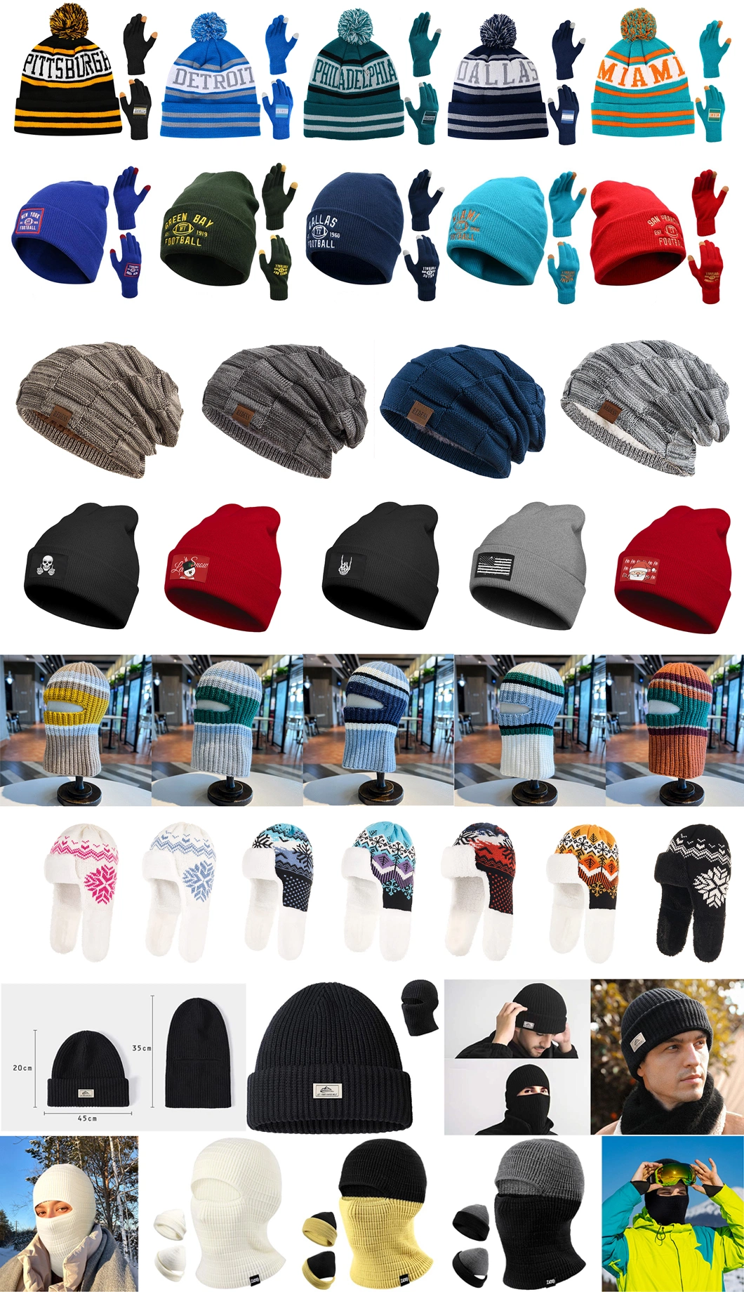 OEM Factory Classic Unisex Winter Warm Jacquard Ear Flaps Fleece Lined Beanie Hat