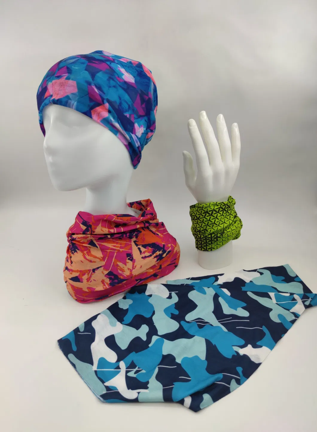 Multifunctional Soft Polyester Sublimation Printed Sport Tunnel Scarf / Headband