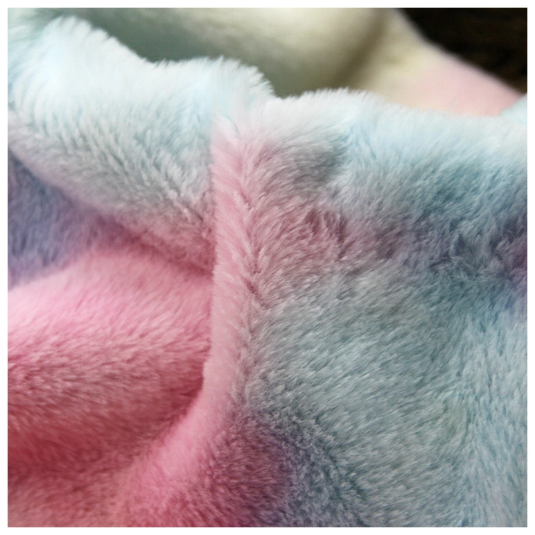 Tie-Dye Rabbit Hair Fabric Polyester Knitted Fabric