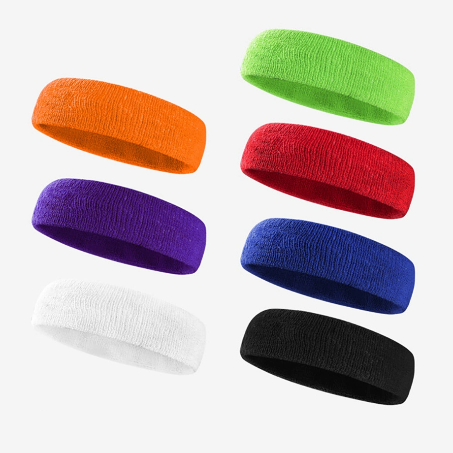 Custom Fast Moisture Wicking Gym Workout Sweatband Terry Cloth Sweat Headwear Elastic Sports Running Headband