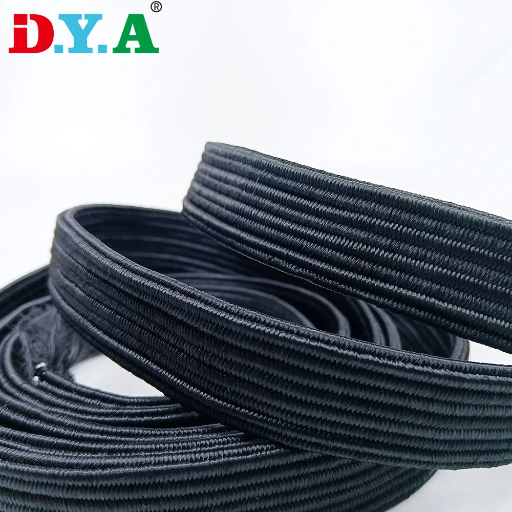 High Tenacity 2.5cm Latex Flat Braided Elastic for Outdoor