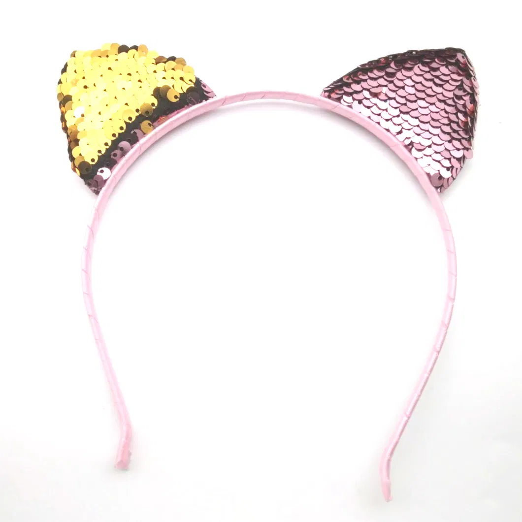 Latest Fashion Sparkle Sequin Cat Ears Hairband Hair Accessories Headbands