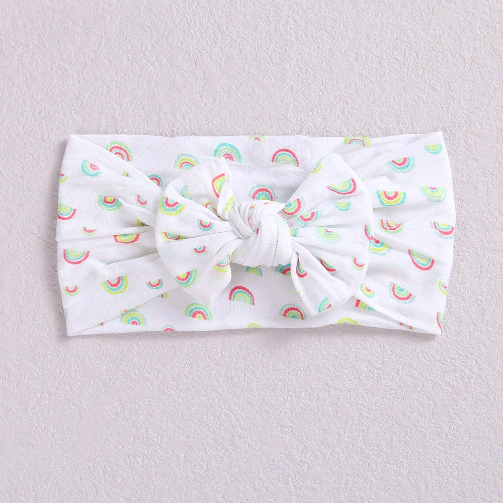 New Baby Soft Nylon Bow Headband with Digital Print Headband for Baby