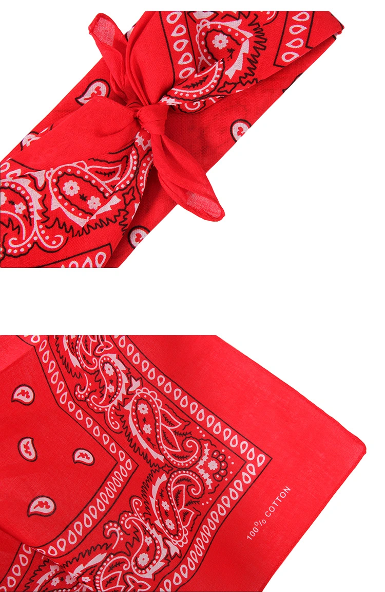 High Quality Hip Hop Paisley Cotton Head Customized Kerchief Hair Ties Multifunctional Neck Square Scarf Cashew Bandana