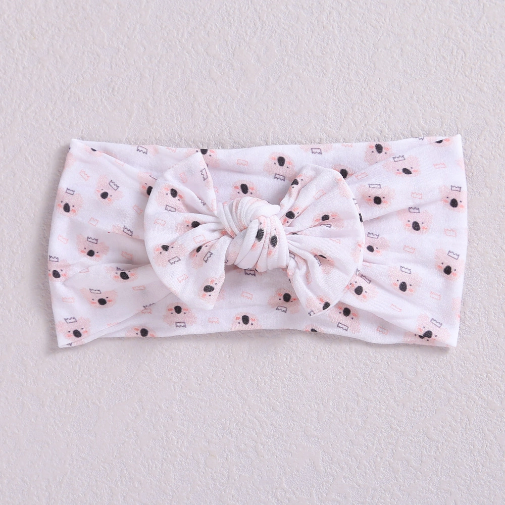 New Baby Soft Nylon Bow Headband with Digital Print Headband for Baby