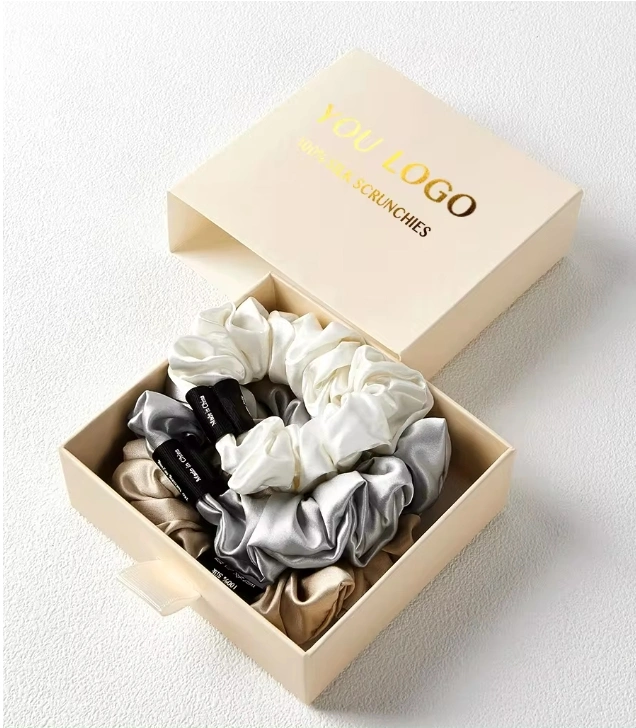 100% Pure Silk Scrunchies for Women Customizable Size and Color Soft Satin Silk Hair Ties for Beauty