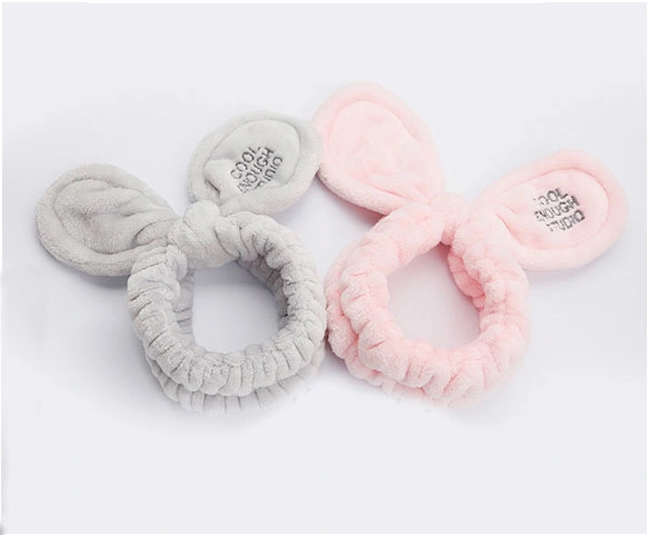 New Soft Coral Fleece Hairbands Women Facial Makeup Head Band SPA Hair Band Turban Bow Headband for Women