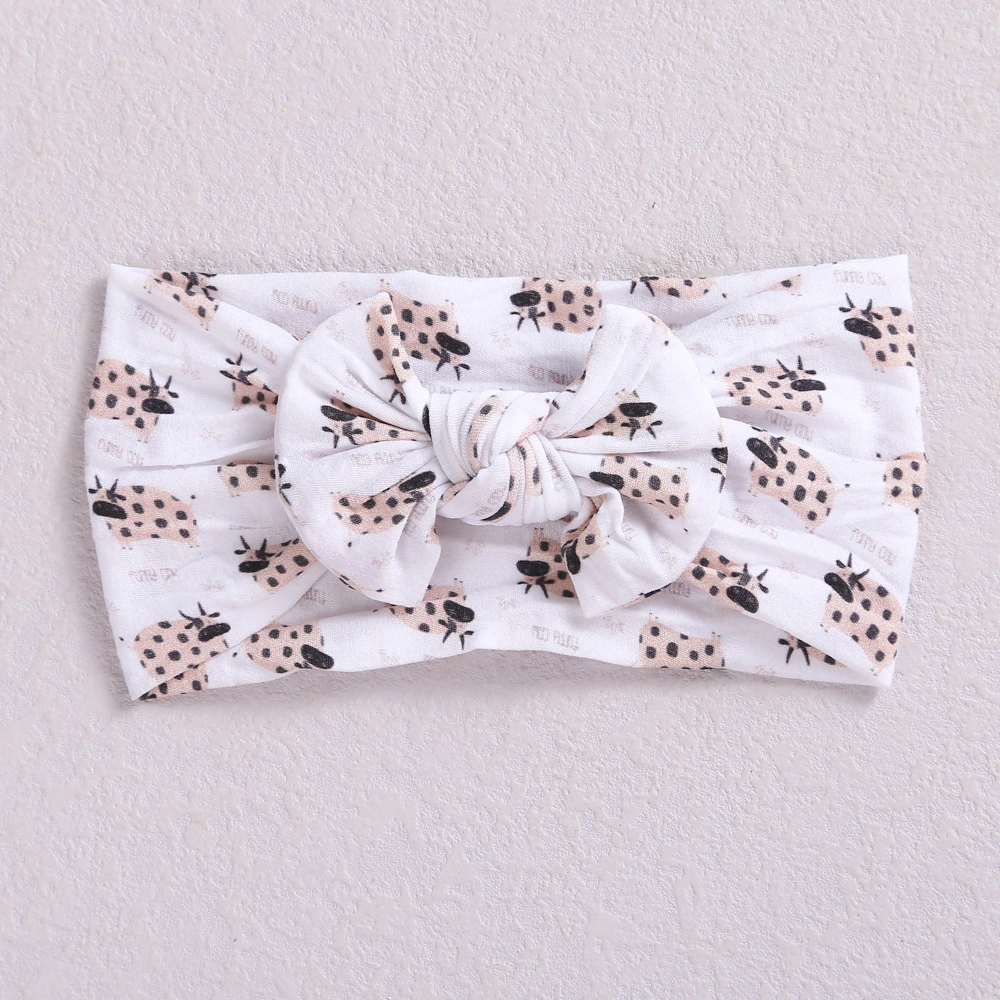 New Baby Soft Nylon Bow Headband with Digital Print Headband for Baby