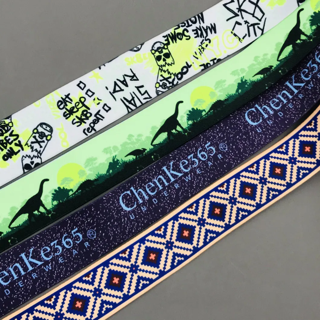 Custom Printed Heat Transfer Elastic Webbing Band Strap for Underwear