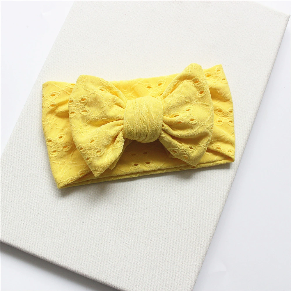 New Baby Bow Headband Children&prime;s Mesh Cutout Headband for Baby