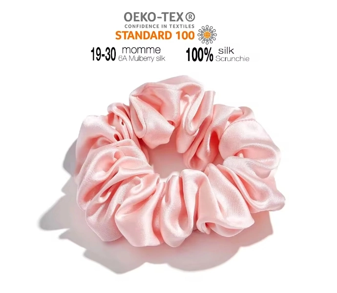 100% Pure Silk Scrunchies for Women Customizable Size and Color Soft Satin Silk Hair Ties for Beauty