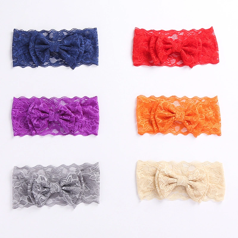 Wholesale Double Lace Bow Baby Headband Simple Fashion Headband for Baby