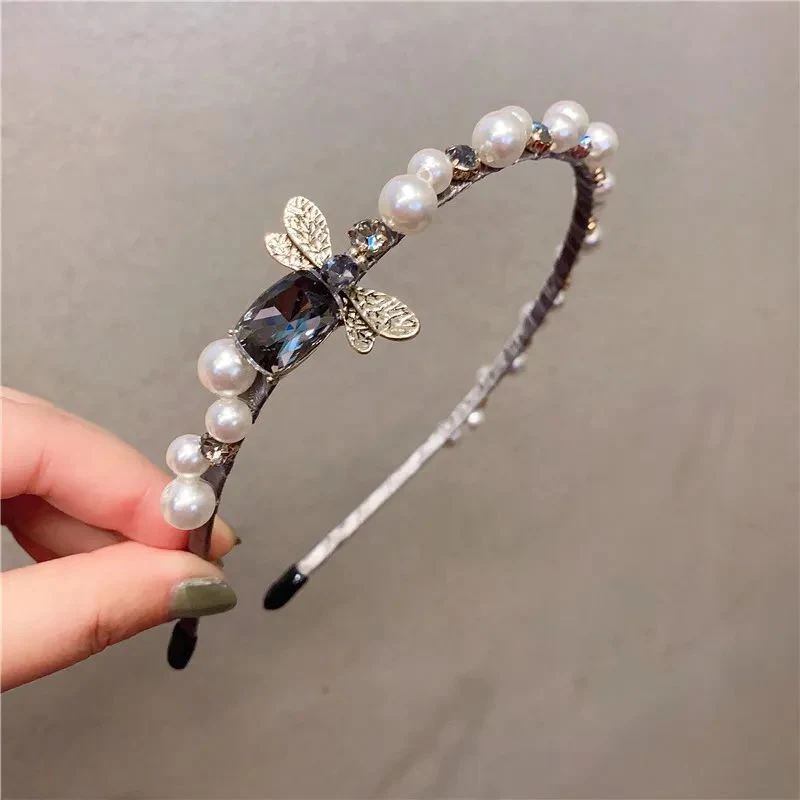 Cute Bee Head Band Hair Band Pearl Designer Women&rsquor; S Hair Band Crystal