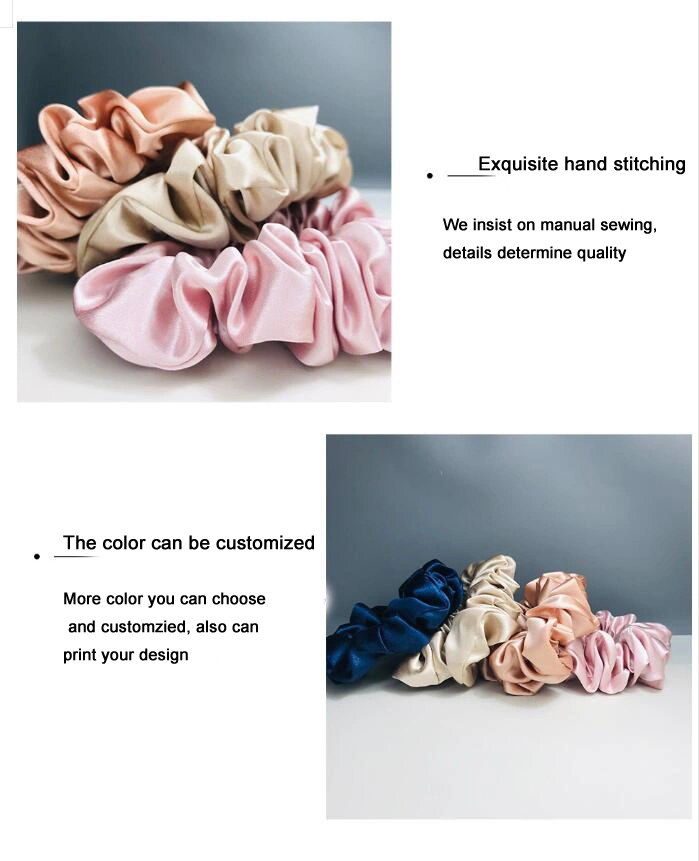 Custom Design Flower Print Silk Hair Ties and Silk Scrunchies for Ladies