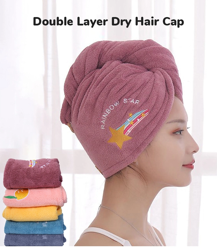 Super Absorbent Microfiber Quick Dry Turban Wraps Hair Drying Towel for Women