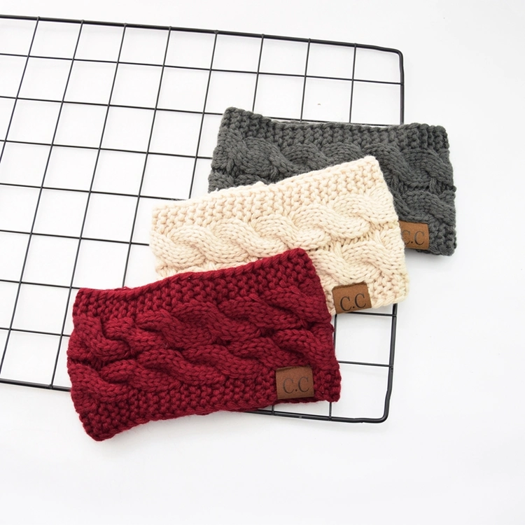 Knitted Knot Cross Cc Winter Chunky Headband for Women