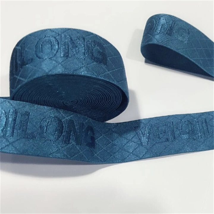 Nylon Jacquard Webbing Logo Women Dress Elastic Ribbon