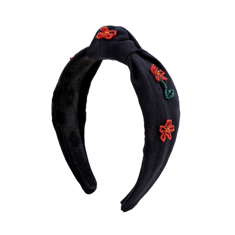 Western Knotted Gold Velvet Broad-Brimmed Fabric Hair Hoop Girls Fashion Versatile Hair Accessories Daily Headbands