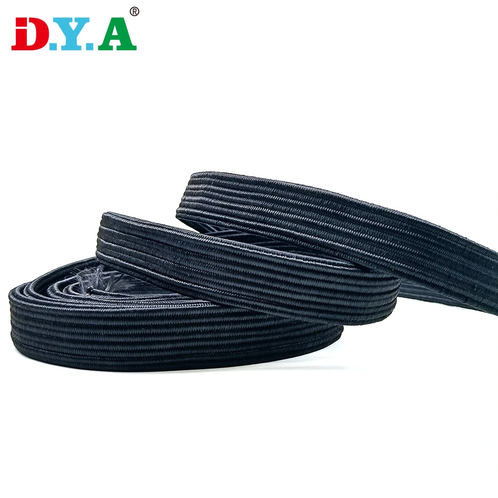 High Tenacity 2.5cm Latex Flat Braided Elastic for Outdoor