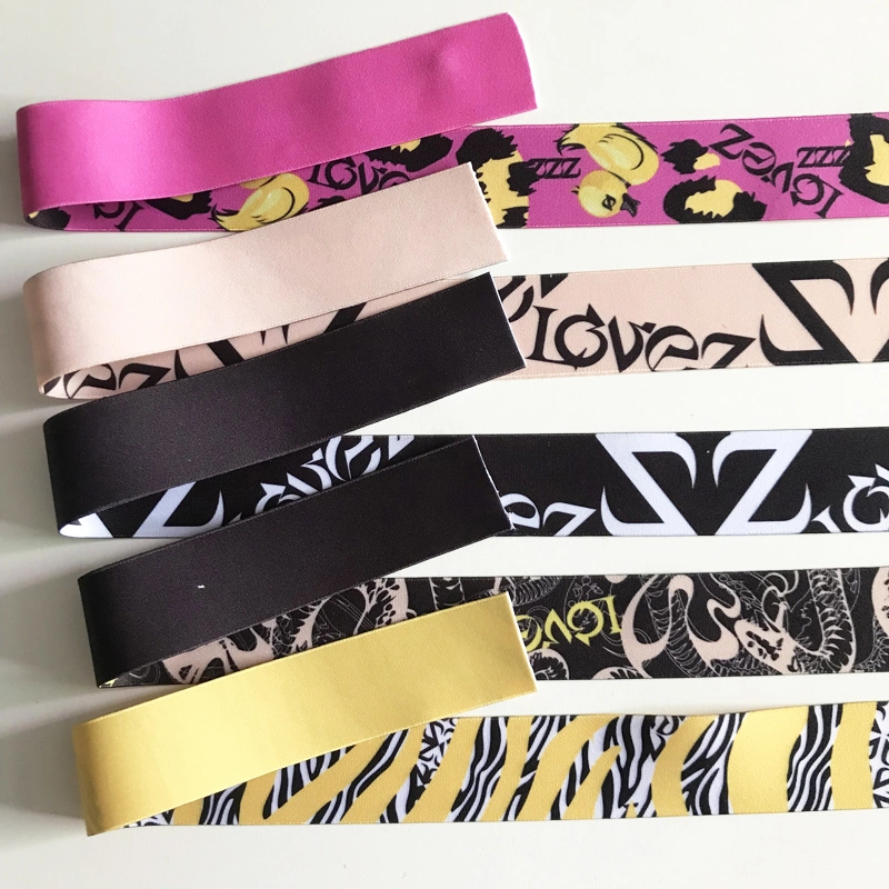 OEM Factory Custom Size and Color Elastic Webbing Polyester Woman&prime;s Printed Elastic Waist with Belt for Garment