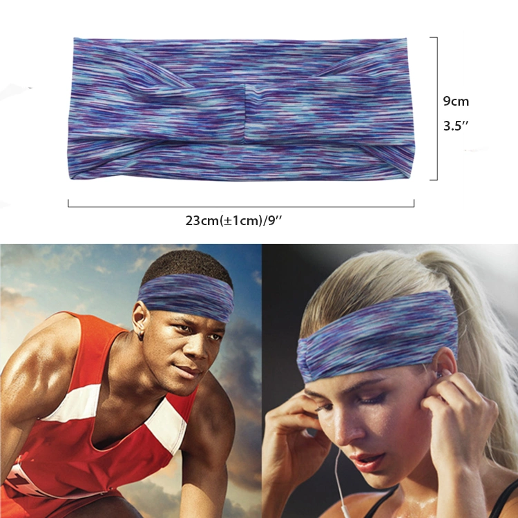 New Trendy Moisture Wicking Sports Hair Ornament Bandana Hairbands, Custom Printed Camouflage Gym Turban Headwear Head Wraps Headbands for Men and Women