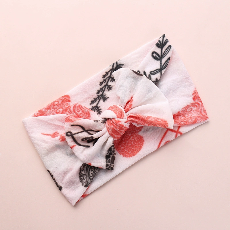 New Cute Fruit Floral Print Bow Baby Headband for Baby