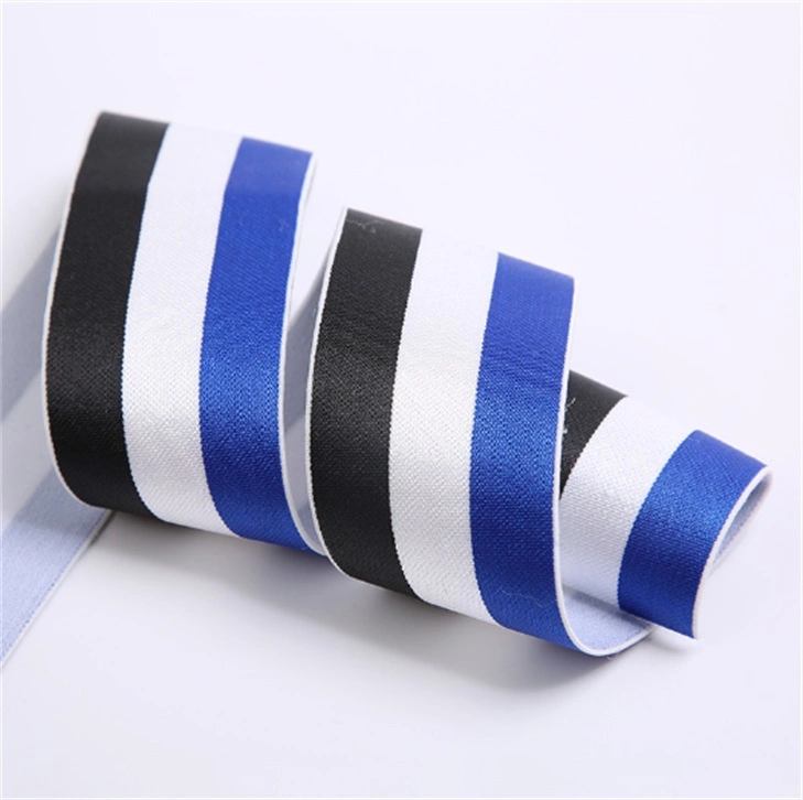 Nylon Jacquard Webbing Logo Women Dress Elastic Ribbon