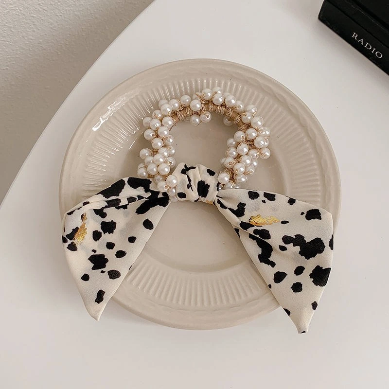 Fashion Jewelry Bow Pearl Tie Hair Rope Headband