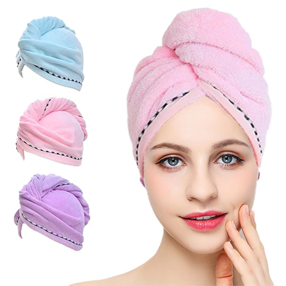 Microfiber Head Hair Towel Turban Wrap for Women