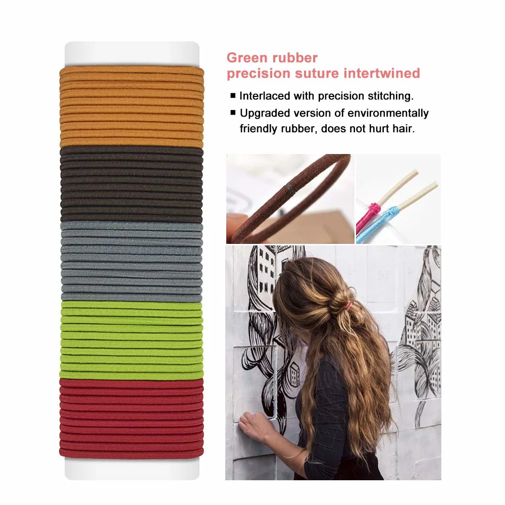 No-Metal Hair Elastics Hair Ties Ponytail Holders Hair Bands