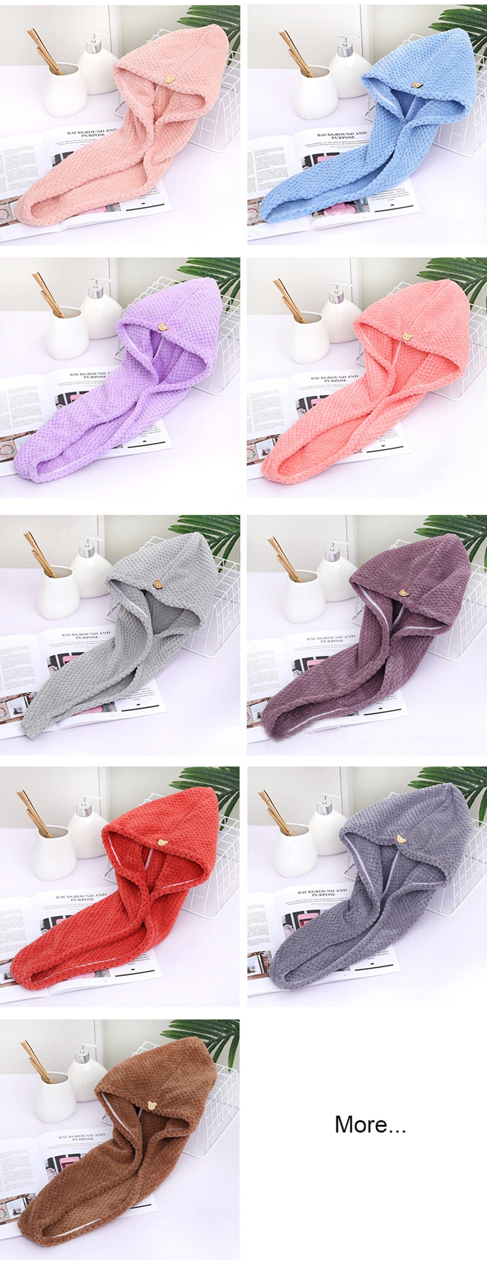 Wholesale High Quality Waffle Hair Turban Sustainable Hair Towel