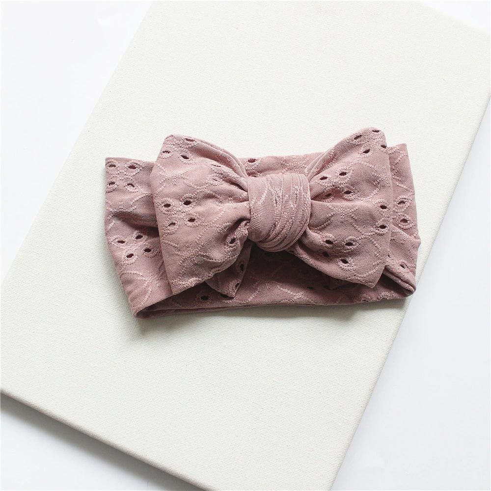 New Baby Bow Headband Children&prime;s Mesh Cutout Headband for Baby