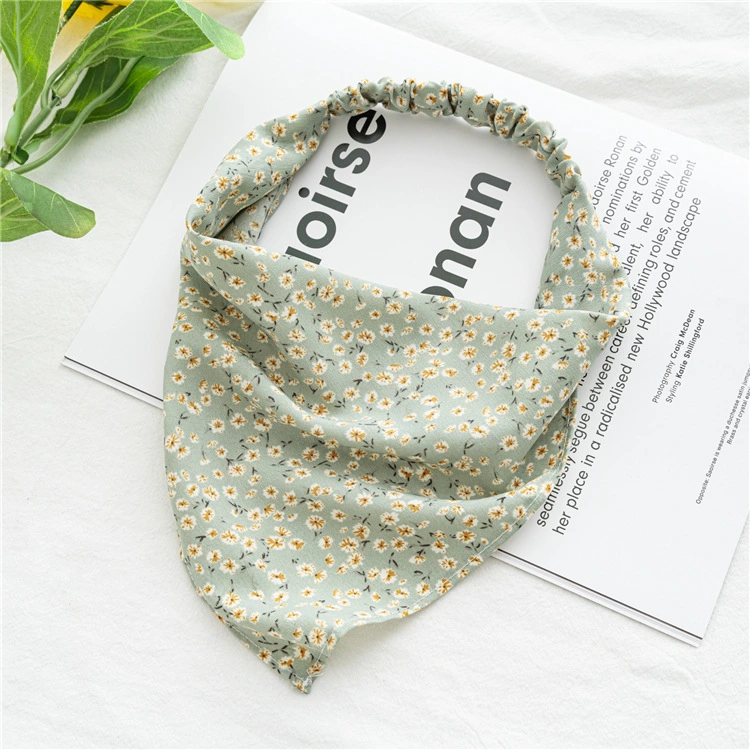 Floral Elastic Kerchief Thin Flower Cloth Headband Triangle Scarf Hair Ornaments Bandanas