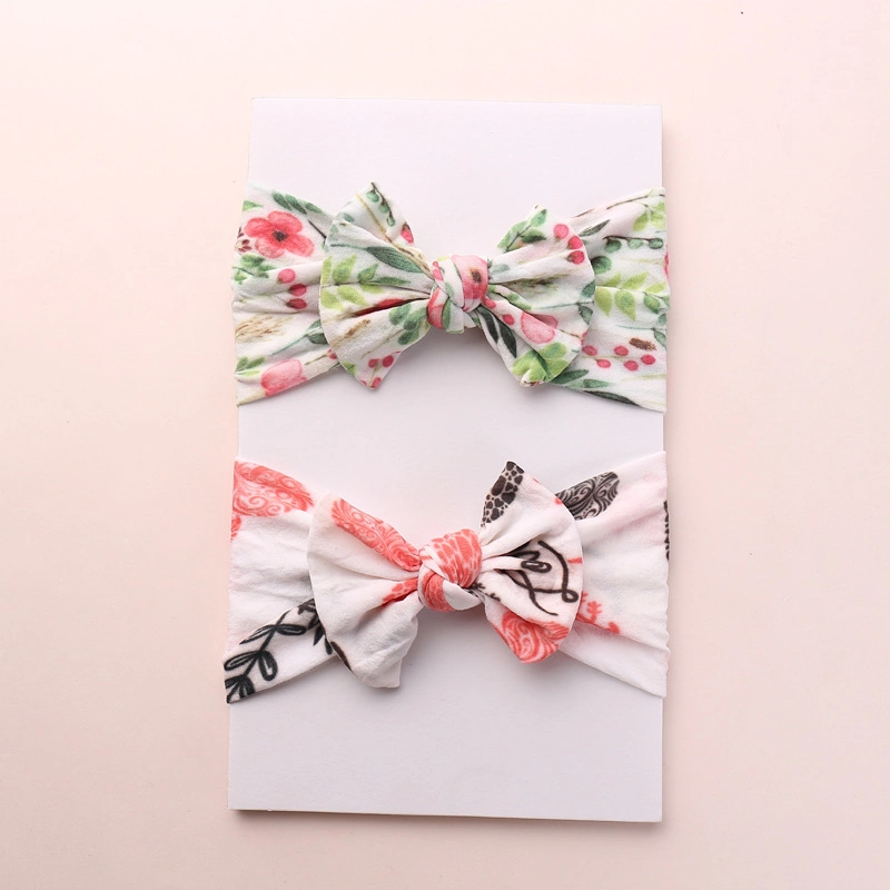 New Cute Fruit Floral Print Bow Baby Headband for Baby