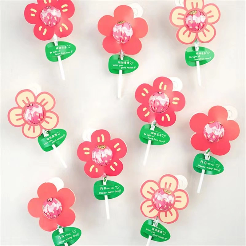 Send You a Flower Lollipop Decoration Cardboard Creative Small Red Flower Wrapping Paper Small Gift Wedding Candy Packaging Box Custom Packaging Box