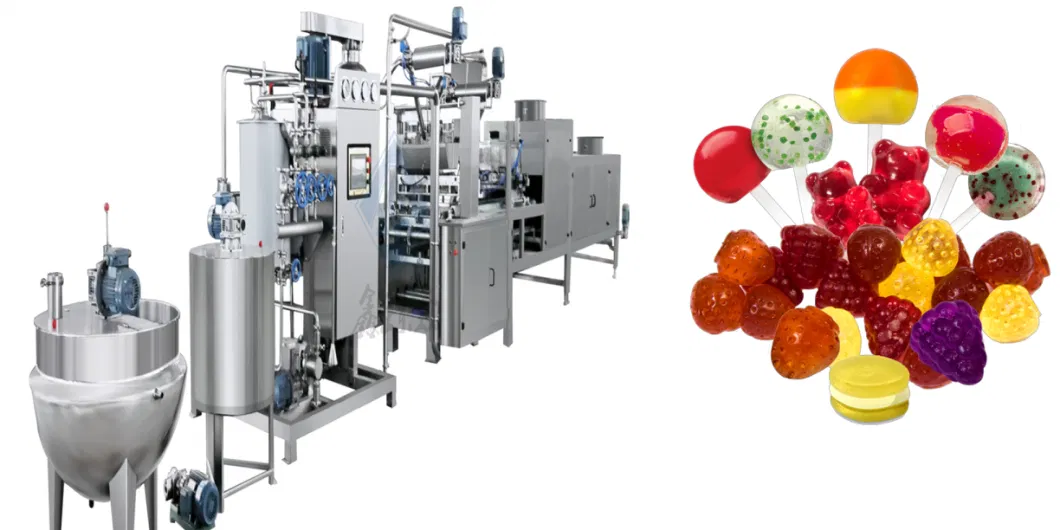 Soft Gummy Bear Candy Machine Steam Heating Production Line for Lollipop Candy