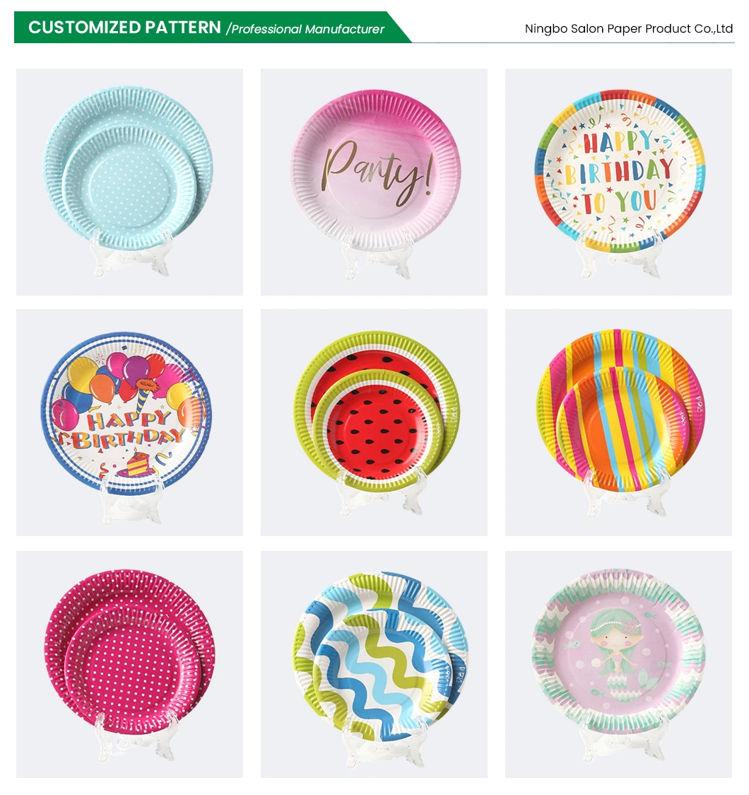 Salon Peppermint Candy Shaped Paper Plates Party Tableware Colorful Candies Plates Degradable Lollipop Plates for Candy Party