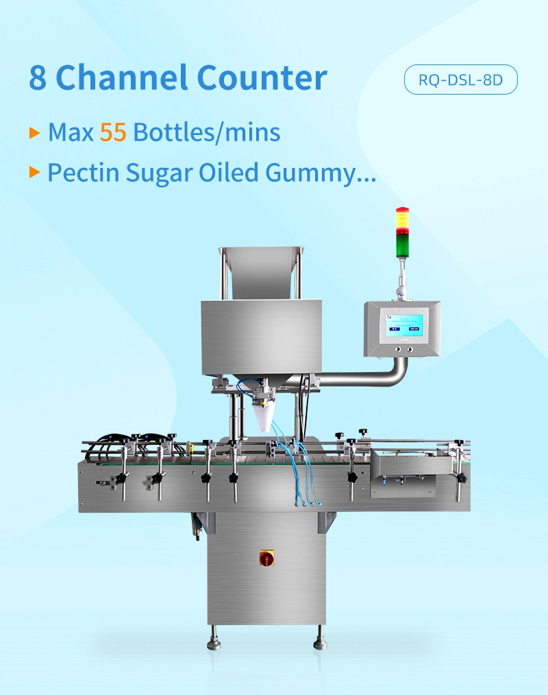 Electronic Automatic Counter 8 Channel Dg Packing Gummy Bear Counting Bottling Machine for Candy