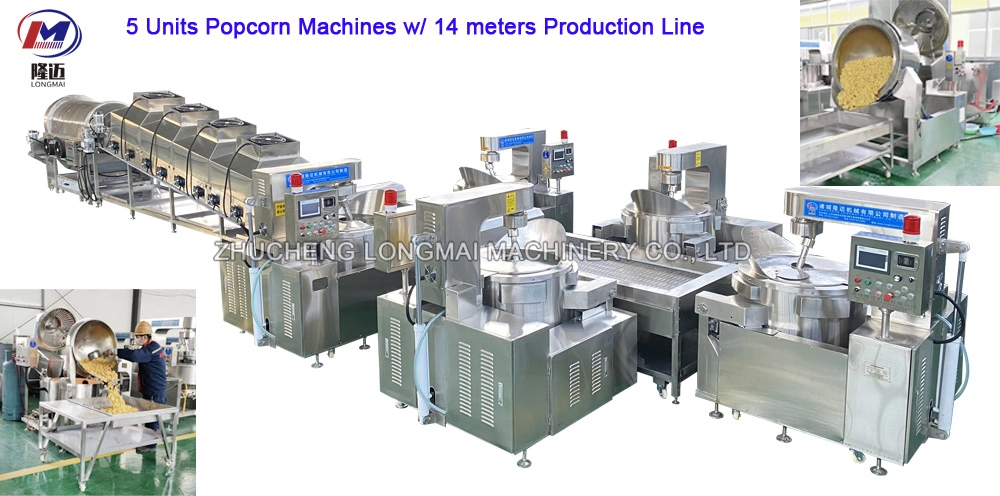 Caramel Industrial Gas Electric Popcorn Production Line