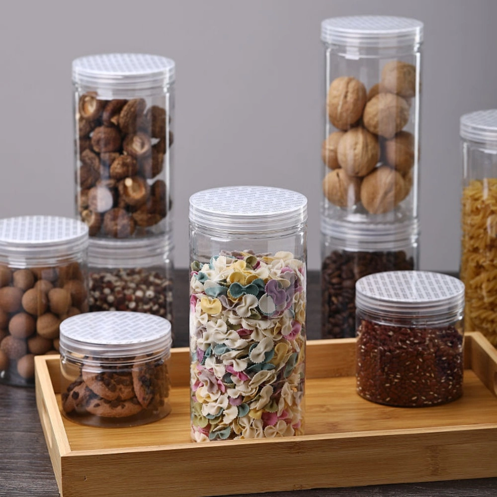 Wanda Customized BPA Free Pet Containers Home and Kitchen Storage for Dry Food, Peanuts, Candy Plastic Cans/Jar/Bottle