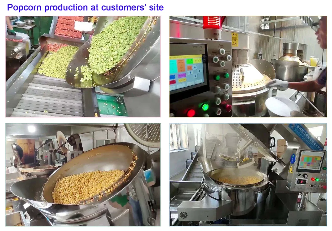 Fully Automatic Commercial Industrial Gas Electric Caramel Popcorn Making Machine Mushroom Sweet Popcorn Production Line